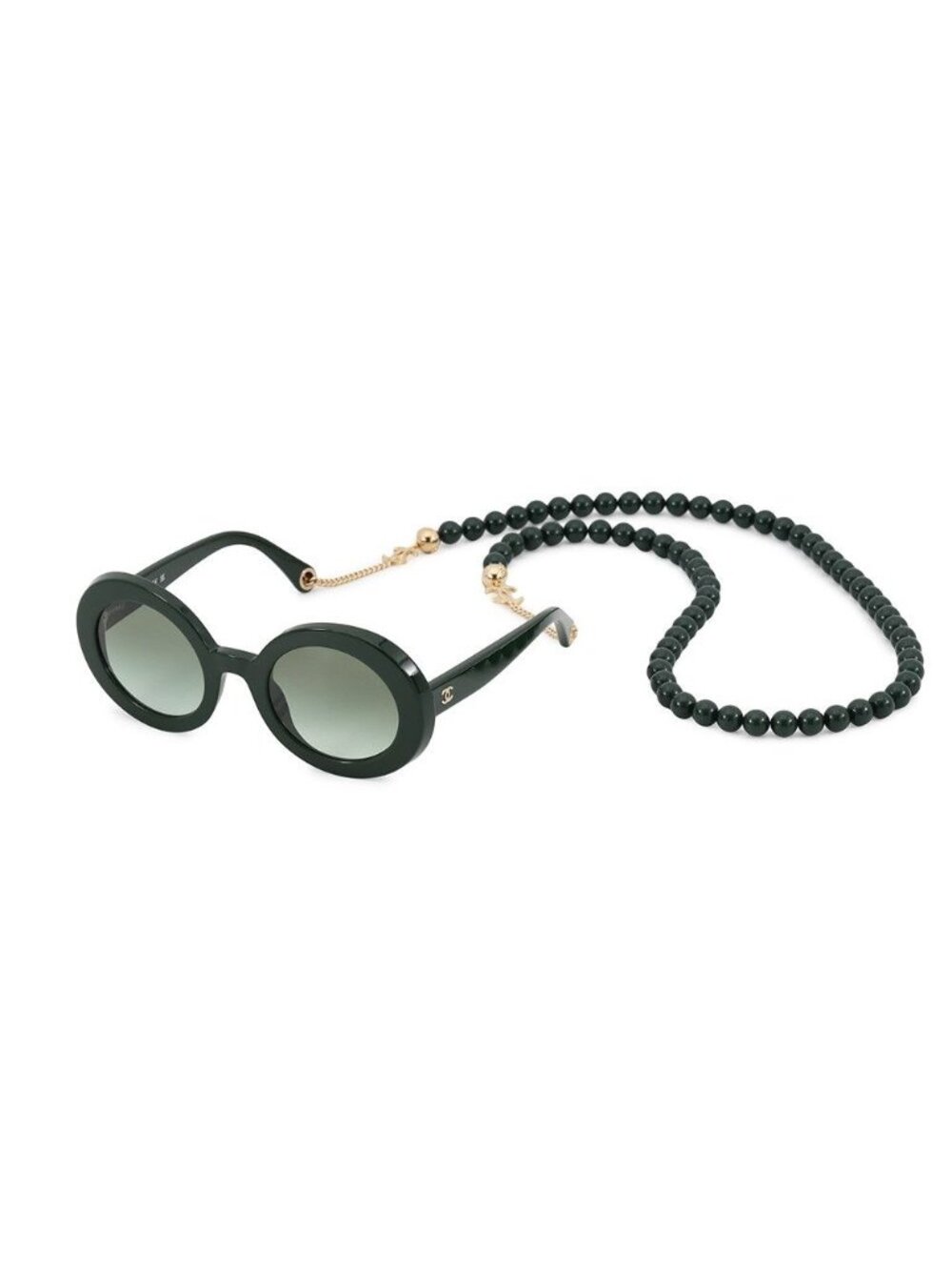 Chanel Sunglasses Round CC Logo Pearl Chain with Eyewear
